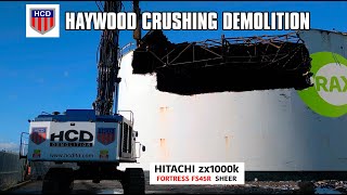 Megga HITACHI ZX1000K with FORTRESS FS45R Sheer attachment  HCD Demolition Ltd [upl. by Yrkcaz]