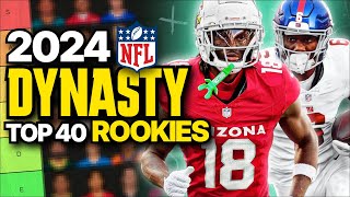 Top 40 Rookie Rankings for Dynasty Fantasy Football Drafts [upl. by Novi]