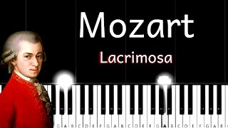 Mozart  Lacrimosa  Easy Piano Tutorial [upl. by Reteid934]