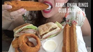 ASMR Onion Rings amp Club Sandwich BIG BITES amp EATING SOUNDS [upl. by Ap]