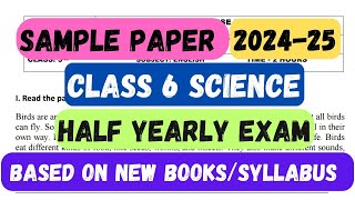 CLASS 6 SCIENCE HALF YEARLY EXAM QUESTION PAPER 202425  curiousity halfyearlyquestionpaper [upl. by Ahsahs542]