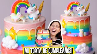 TRATE de COCINAR un PASTEL DE ARCOIRIS Y UNICORNIOS PARA MI CUMPLEAÑOS  Caro Trippar [upl. by Nnylirehs263]