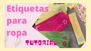 Etiquetas para ropa costura tutorial [upl. by Boyes]