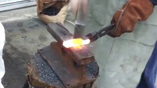 Forging damascus steel [upl. by Rocca]