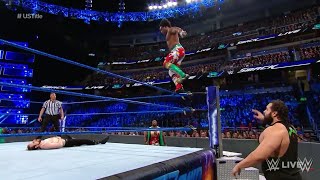 Xavier Woods  Ropewalking Diving elbow drop [upl. by Naujek]