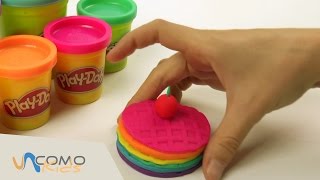 PASTEL de GOFRES con PLAY DOH en ESPAÑOL [upl. by Aynos]