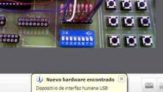 Microcontroladores USB dipswitch PIC18F4550 HID Human Interface Device [upl. by Gaves]