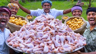 POTATO CHICKEN  Aloo Chicken  One Pan Chicken and Potatoes Recipe Cooking in Underground Baking [upl. by Irovi]