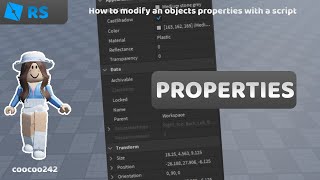 How to modify an objects properties with a script  Roblox Studio [upl. by Llennhoj463]