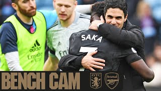 BENCH CAM  Aston Villa vs Arsenal 24  All the reactions to a dramatic victory [upl. by Eniagrom]