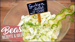 Gurkensalat mit Joghurt Dressing und Dill Rezept [upl. by Hitchcock]