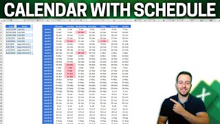 Interactive Excel Calendar 2024 with Automatic Appointment Schedule Highlights  How to [upl. by Fennelly698]