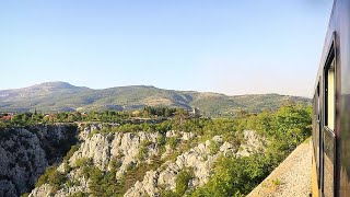 Balkan landscapes from yellow train  Croatia from train 🇭🇷 [upl. by Orlosky]