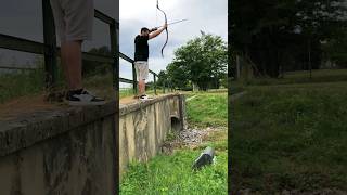 Jarmakee Technique with 60 lbs Tibetan Qinghai short manchu bow archery shorts thumbdrawarchery [upl. by Anoynek]