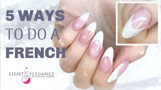 TUTORIAL  5 WAYS TO DO A FRENCH  GEL NAILS REVERSE  LIGHT ELEGANCE [upl. by Christiano]