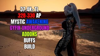 BDO Awakening Mystic  Gyfin Underground  374K TLh Lv2 Yellow scroll no agris and node buff [upl. by Nipha983]