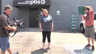 East Tennessee PBS President Vickie Lawson accepts ALS Ice Bucket Challenge [upl. by Warfourd]