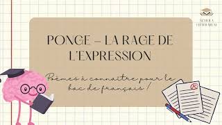 Ponge  La Rage de lexpression poèmes analysés pour le bac de français [upl. by Nemsaj]