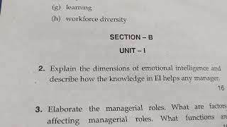 management concept amp organisational behaviour 1st semester mba questions paper 2022 MDU [upl. by Nicolea]