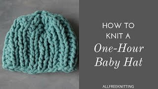 How to Knit a Baby Hat In One Hour [upl. by Yelnikcm24]