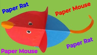 Paper Mouse  Rat paper craft  kids  Nursery  toys  disney  diy  easy  origami  youtube 🐁🐁🐁🐁 [upl. by Towney]