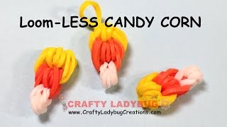 Rainbow LoomLESS EASY CANDY CORN CHARM HALLOWEEN Series Tutorials by Crafty LadybugHow to [upl. by Jeramey]