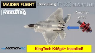 MAIDEN FLIGHT TURBINE Freewing F22 Raptor into Turbine using KingTech K45g4 100 SATICFACTION [upl. by Airitak255]