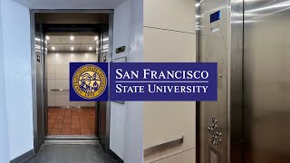 United States mb ThyssenKrupp Hydraulic Elevator  Fine Arts Building SFSU  San Francisco CA [upl. by Yedrahs]