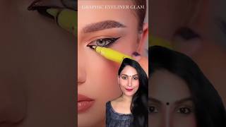 Graphic Eyeliner design 💯🔥youtubeshorts hack shortsfeed makeup trending eyeliner ytshorts [upl. by Nosidam108]