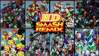 Smash Remix HD Textures Remix 1P Mode All Team Battles Gameplay Very Hard [upl. by Ellierim]