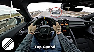 POLESTAR 2 408HP TOP SPEED DRIVE ON GERMAN AUTOBAHN 🏎 [upl. by Myrta]