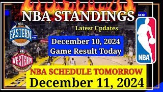 NBA STANDINGS TODAY as of December 10 2024  GAME RESULTS  NBA SCHEDULE December 11 2024 [upl. by Nyltac143]