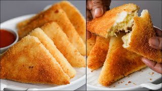 Potato Bread Patties  Easy Kids Tiffin Recipe  Lunchbox Recipe  Bread Triangle Snacks  NOven [upl. by Ellehsor]