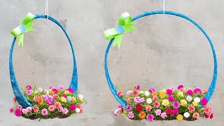 How I made a beautiful Moss Rose flower basket to give as a gift to my loved ones [upl. by Niret]