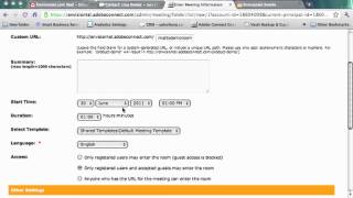 Creating an Adobe Connect Meeting Room [upl. by Forrer465]