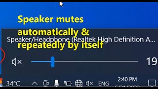 Windows 10 sound keeps muting and unmuting automatically itself in hp pavilion laptop [upl. by Lacey155]