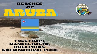 FOUR UNIQUE ARUBA BEACHES  Explore Tres Trapi Mangel Halto Boca Prins and the New Natural Pool [upl. by Ailedroc]