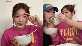 All subtitle 🎂🎉🍚 Katseye Yoonchae Daniela live on weverse 2024 10 07 🎂🎉🍚 Yoonchae’s mukbang [upl. by Loseff292]