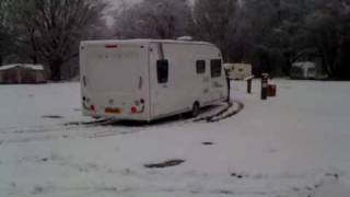 Practical Caravan  How to tow a caravan from a snowy pitch  2010 [upl. by Annohsal]