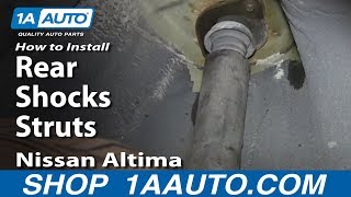 How To Install Replace Remove Rear Shocks Struts 200206 Nissan Altima [upl. by Reiners]