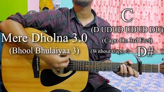 Mere Dholna 30 Sonu Nigam Version Bhool Bhulaiyaa 3 Guitar Chords LessonCover Strumming Pattern [upl. by Nylassej380]