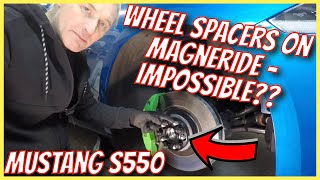 Mustang GT Wheel Spacers on Magneride are Possible  How To  DIY [upl. by Aillimat94]