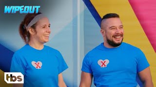 Wipeout No Longer Married Roommates Take On The Wipeout Course Clip  TBS [upl. by Kern]