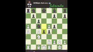 Réti Opening Kingside Fianchetto Variation William Kai 500 Bot chess [upl. by Enitsirt]