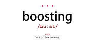 How to pronounce boosting  Vocab Today [upl. by Brietta]