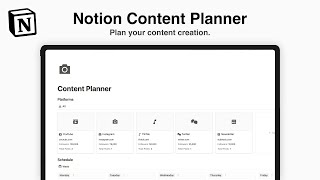 Notion Content Planner Plan Your Content Creation and Posting Schedule [upl. by Rebekah432]