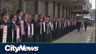 WestJet pilots picket outside YYC airport [upl. by Reeta]