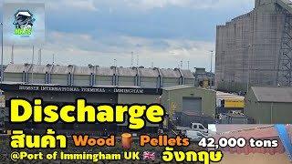 Discharge สินค้า Wood 🪵 pellets 42000 ตัน Port of Immingham UK 🇬🇧 อังกฤษ seafarer UK mrde [upl. by Ilohcin]