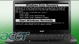 Windows Error Recovery Blue screen starting windows Start Windows Normally  Acer Laptop [upl. by Nireves]