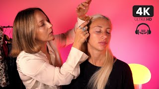 ASMR Hair Play ✨ Combing Brushing with Slick Updo [upl. by Skyla472]